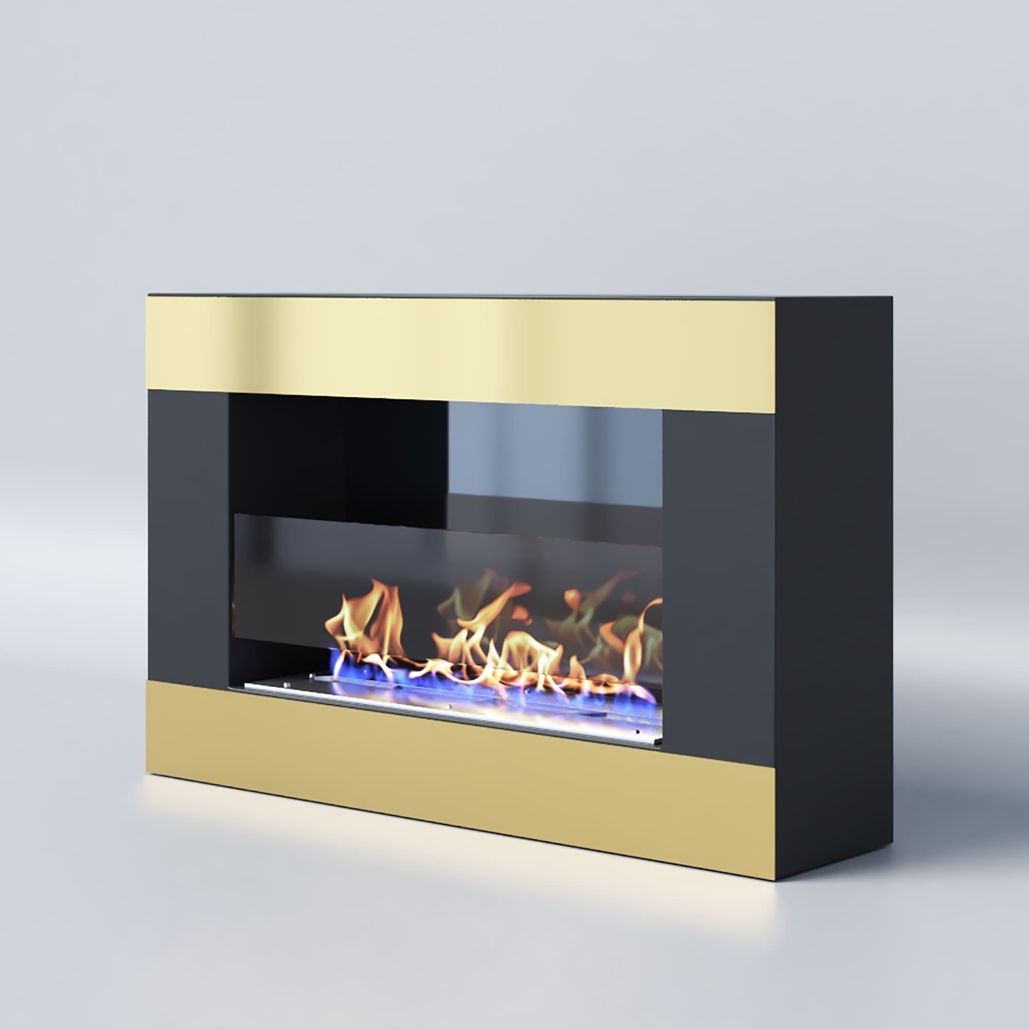 Биокамин "Русский огонь" Голд 650N настенный с декоративным стеклом (стемалитом) по цене 22 350 руб.