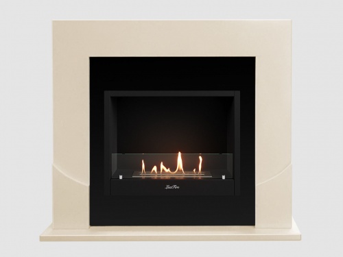 Каминный портал МДФ "Ассен 1110" с биокамином Lux Fire "Фаер Бокс 1 - 25.5" (бежевый)