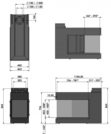 Газовый камин BellFires Room Divider Medium Left/Right 3 Газовый камин BellFires Room Divider Medium Left/Right 3