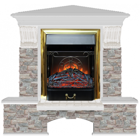 Бостон К Грот цветной угловой (беленый дуб)+Majestic Brass