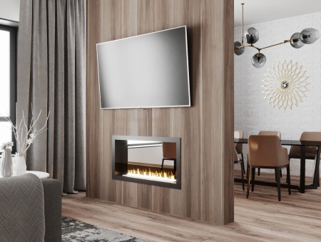 Биокамин "Русский огонь" Честер Сквозной 1000 встраиваемый с защитным стеклом по цене 40 400 руб.