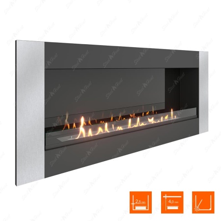 Биокамин SteelHeat GRAND-V 1500 стекло + стемалит по цене 76 230 руб.