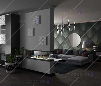 Встраиваемый торцевой сквозной очаг 600 SappFire