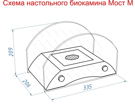 Настольный биокамин Lux Fire "Графский мост" М (серебро) по цене 19 602 руб.