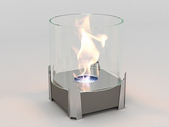 Настольный биокамин Lux Fire "Рондо" M Серебро