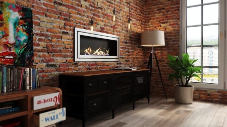 Биокамин "Русский огонь" Стенли 1200V встраиваемый с защитным стеклом по цене 44 250 руб.