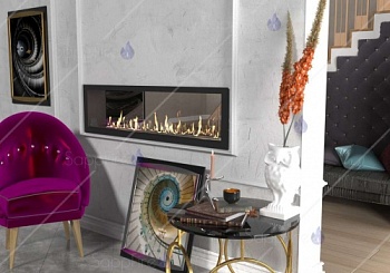 Встраиваемый сквозной очаг 800 SappFire